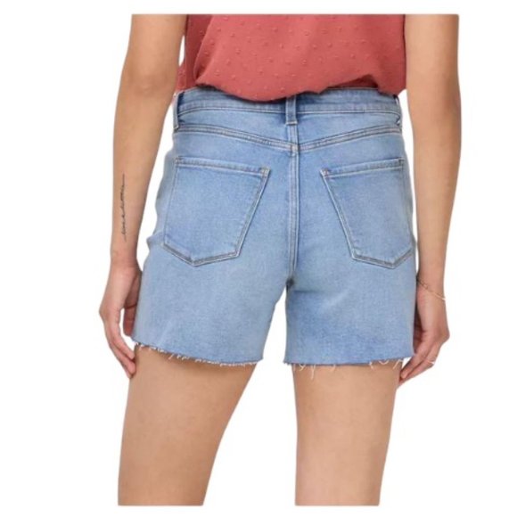 LC Lauren Conrad Womens High Rise Distressed Button Fly Jean Shorts Sz 16 NWT - Picture 2 of 8